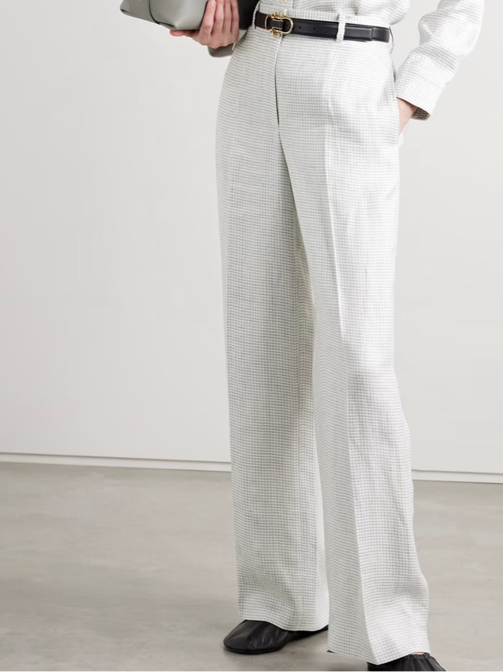 New! Theory Platinum Multi Houndstooth Trousers